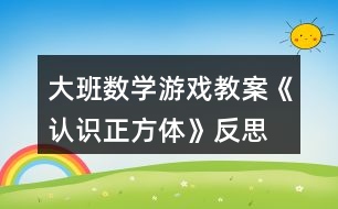 大班數(shù)學(xué)游戲教案《認(rèn)識(shí)正方體》反思