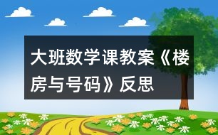 大班數(shù)學(xué)課教案《樓房與號碼》反思