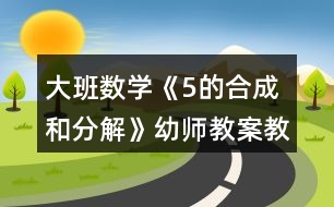 大班數(shù)學(xué)《5的合成和分解》幼師教案教學(xué)設(shè)計(jì)反思