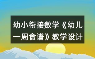 幼小銜接數(shù)學(xué)《幼兒一周食譜》教學(xué)設(shè)計