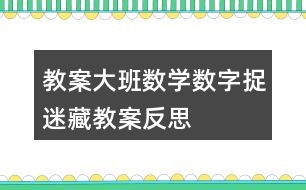 教案大班數(shù)學數(shù)字捉迷藏教案反思