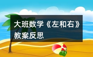 大班數(shù)學(xué)《左和右》教案反思