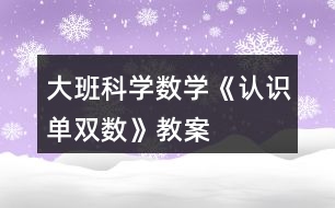 大班科學(xué)數(shù)學(xué)《認(rèn)識單雙數(shù)》教案