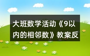 大班數(shù)學(xué)活動(dòng)《9以內(nèi)的相鄰數(shù)》教案反思