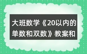 大班數(shù)學《20以內的單數(shù)和雙數(shù)》教案和反思