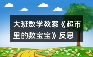 大班數(shù)學(xué)教案《超市里的數(shù)寶寶》反思