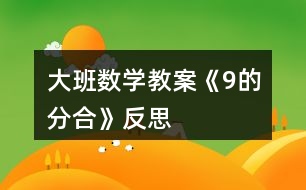 大班數(shù)學(xué)教案《9的分合》反思