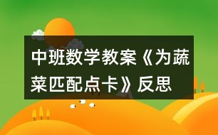 中班數(shù)學(xué)教案《為蔬菜匹配點卡》反思