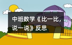 中班數(shù)學(xué)《比一比，說(shuō)一說(shuō)》反思