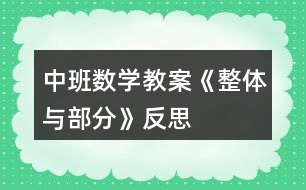 中班數學教案《整體與部分》反思