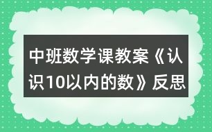 中班數(shù)學(xué)課教案《認(rèn)識10以內(nèi)的數(shù)》反思