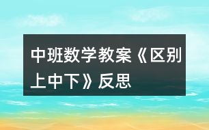 中班數(shù)學(xué)教案《區(qū)別上、中、下》反思