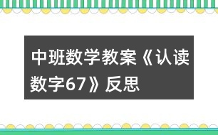 中班數(shù)學(xué)教案《認(rèn)讀數(shù)字6、7》反思