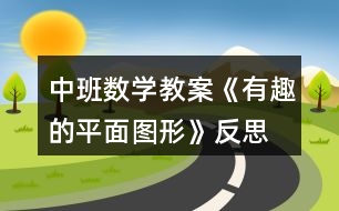 中班數(shù)學教案《有趣的平面圖形》反思