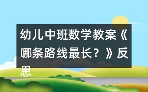 幼兒中班數(shù)學(xué)教案《哪條路線最長(zhǎng)？》反思