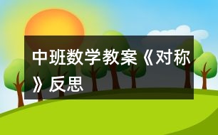 中班數(shù)學(xué)教案《對稱》反思