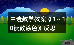 中班數(shù)學(xué)教案《1～10讀數(shù)涂色》反思