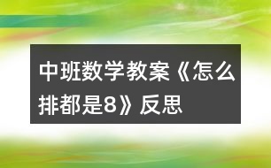 中班數(shù)學教案《怎么排都是8》反思