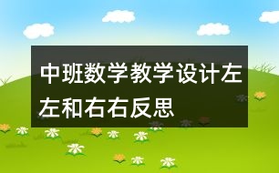 中班數(shù)學教學設計左左和右右反思