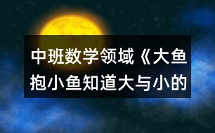 中班數(shù)學(xué)領(lǐng)域《大魚抱小魚（知道大與小的概念）》教案