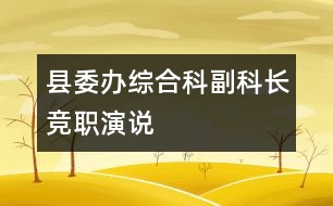 縣委辦綜合科副科長競職演說