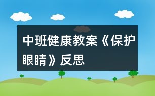 中班健康教案《保護眼睛》反思