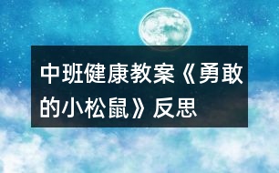 中班健康教案《勇敢的小松鼠》反思