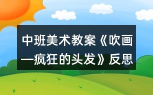 中班美術教案《吹畫―瘋狂的頭發(fā)》反思