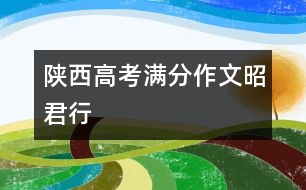 陜西高考滿(mǎn)分作文：昭君行