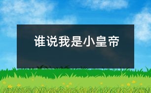 誰(shuí)說(shuō)我是小皇帝