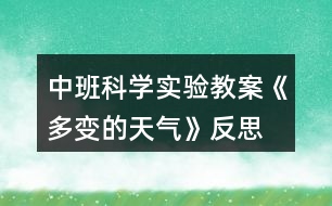 中班科學(xué)實驗教案《多變的天氣》反思