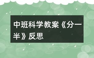 中班科學(xué)教案《分一半》反思