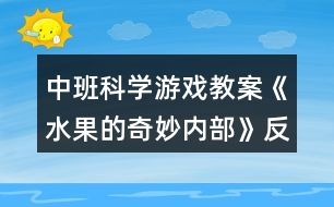 中班科學游戲教案《水果的奇妙內部》反思