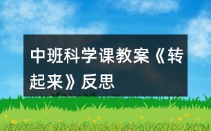 中班科學課教案《轉起來》反思