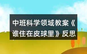 中班科學(xué)領(lǐng)域教案《誰(shuí)住在皮球里》反思