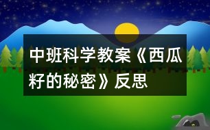 中班科學(xué)教案《西瓜籽的秘密》反思