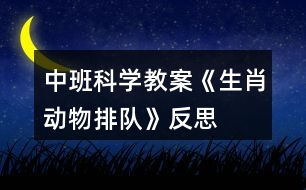 中班科學教案《生肖動物排隊》反思