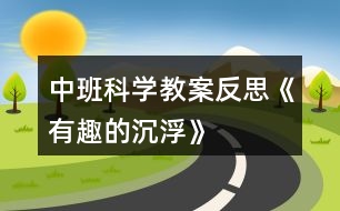 中班科學教案反思《有趣的沉浮》