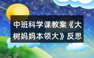 中班科學(xué)課教案《大樹媽媽本領(lǐng)大》反思