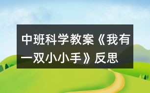 中班科學(xué)教案《我有一雙小小手》反思