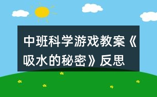 中班科學(xué)游戲教案《吸水的秘密》反思