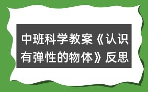 中班科學(xué)教案《認(rèn)識有彈性的物體》反思