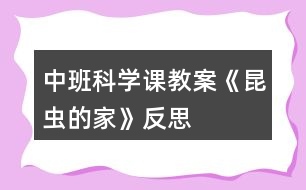 中班科學課教案《昆蟲的家》反思