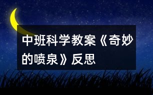 中班科學(xué)教案《奇妙的噴泉》反思