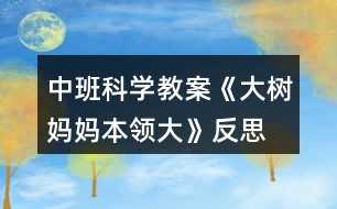 中班科學教案《大樹媽媽本領大》反思