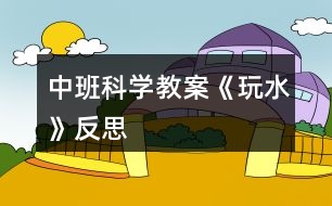 中班科學(xué)教案《玩水》反思