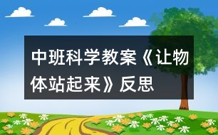 中班科學(xué)教案《讓物體站起來(lái)》反思