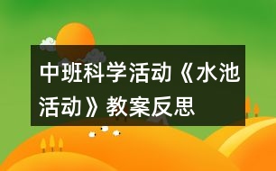 中班科學活動《水池活動》教案反思