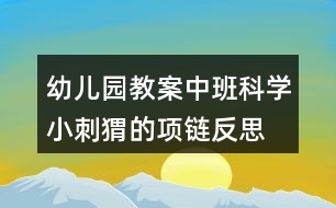 幼兒園教案中班科學(xué)小刺猬的項鏈反思