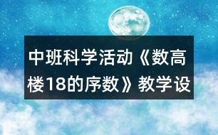 中班科學(xué)活動(dòng)《數(shù)高樓18的序數(shù)》教學(xué)設(shè)計(jì)反思